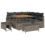 Juego de Sofá de Jardín de 8 Piezas con Cojines Ratán Poliéster Gris Acacia by , Outdoor sofas - Ref: Foro24-3362518, Price: ...