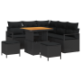 Juego de Sofá de Jardín de 8 Piezas con Cojines Negro Ratán Plástico Acacia von , Outdoor-Sofas - Ref: Foro24-3362519, Preis:...