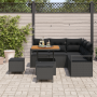 Juego de Sofá de Jardín de 8 Piezas con Cojines Negro Ratán Plástico Acacia von , Outdoor-Sofas - Ref: Foro24-3362519, Preis:...