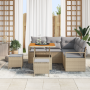 Juego de Sofás de Jardín de 8 Piezas con Cojines Beige Ratán Polietileno Acacia | Foro24.es | Tu tienda online para hogar, jardín y más Foro24.es