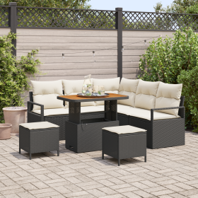 Conjunto de Sofá de Jardín de 8 Piezas con Co cushions Negro Poliratán Acacia by , Outdoor sofas - Ref: Foro24-3362525, Price...