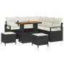 Conjunto de Sofá de Jardín de 8 Piezas con Co cushions Negro Poliratán Acacia von , Outdoor-Sofas - Ref: Foro24-3362525, Prei...