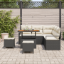 Conjunto de Sofá de Jardín de 8 Piezas con Co cushions Negro Poliratán Acacia von , Outdoor-Sofas - Ref: Foro24-3362525, Prei...