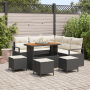 Conjunto de Sofá de Jardín de 9 Piezas con Cojines Negro Poliratán Acacia von , Outdoor-Sofas - Ref: Foro24-3362530, Preis: 5...