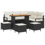 Conjunto de Sofá de Jardín de 9 Piezas con Cojines Negro Poliratán Acacia von , Outdoor-Sofas - Ref: Foro24-3362530, Preis: 5...