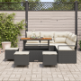 Conjunto de Sofá de Jardín de 9 Piezas con Cojines Negro Poliratán Acacia von , Outdoor-Sofas - Ref: Foro24-3362530, Preis: 5...