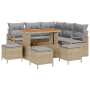 Conjunto de Sofá de Jardín de 9 Piezas con Cojines Beige Ratán Acacia | Foro24.es | Tu tienda online para hogar, jardín y más Foro24.es