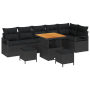 Juego de Sofá de Jardín de 9 Piezas con Cojines Negro Poliratán Acacia by , Outdoor sofas - Ref: Foro24-3362539, Price: 585,3...