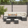 Conjunto de Sofás de Jardín de 10 Piezas con Cojines Negro Poliratán Acacia by , Outdoor sofas - Ref: Foro24-3362550, Price: ...