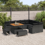 Conjunto de Sofá de Jardín de 12 Piezas con Cojines de Poliratán Negro Acacia | Foro24.es | Tu tienda online para hogar, jardín y más Foro24.es