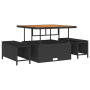Conjunto de Sofá de Jardín de 12 Piezas con Cojines de Poliratán Negro Acacia | Foro24.es | Tu tienda online para hogar, jardín y más Foro24.es