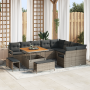 Juego de Sofá de Jardín de 12 Piezas con Cojines Poliratán Gris Acacia von , Outdoor-Sofas - Ref: Foro24-3362558, Preis: 874,...