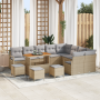 Conjunto de Sofá de Jardín de 13 Piezas con Cojines en Ratán Beige y Acacia | Foro24.es | Tu tienda online para hogar, jardín y más Foro24.es