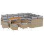 Conjunto de Sofá de Jardín de 13 Piezas con Cojines en Ratán Beige y Acacia | Foro24.es | Tu tienda online para hogar, jardín y más Foro24.es