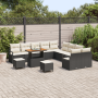 Conjunto de Sofás de Jardín de 13 Piezas con Cojines Ratan Poliéster Negro Acacia by , Outdoor sofas - Ref: Foro24-3362585, P...