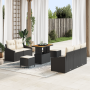 Juego de Sofá de Jardín de 8 Piezas con Cojines Negro Poliratán Acacia | Foro24.es | Tu tienda online para hogar, jardín y más Foro24.es