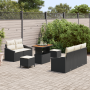 Juego de Sofá de Jardín de 8 Piezas con Cojines Negro Poliratán Acacia | Foro24.es | Tu tienda online para hogar, jardín y más Foro24.es