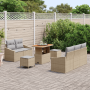 Juego de Sofás de Jardín de 8 Piezas con Cojines Beige Poliratán Acacia | Foro24.es | Tu tienda online para hogar, jardín y más Foro24.es
