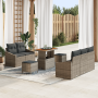 Juego de Sofás de Jardín de 8 Piezas con Cojines Gris de Ratán Poliéster Acacia | Foro24.es | Tu tienda online para hogar, jardín y más Foro24.es