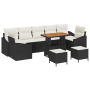 Juego de Sofá de Jardín de 10 Piezas con Cojines Ratán Negro y Acacia by , Outdoor sofas - Ref: Foro24-3362640, Price: 603,64...