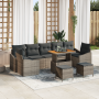 Juego de Sofá de Jardín de 10 Piezas con Cojines Grises de Ratán Polyester Acacia by , Outdoor sofas - Ref: Foro24-3362643, P...