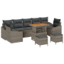 Juego de Sofá de Jardín de 10 Piezas con Cojines Grises de Ratán Polyester Acacia by , Outdoor sofas - Ref: Foro24-3362643, P...