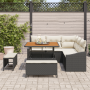 Juego de Sofá de Jardín de 8 Piezas con Cojines Poliratán Negro Acacia von , Outdoor-Sofas - Ref: Foro24-3362645, Preis: 595,...