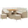 Juego de Sofás de Jardín de 8 Piezas con Cojines Beige Ratán Poliéster Acacia von , Outdoor-Sofas - Ref: Foro24-3362651, Prei...