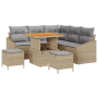 Conjunto de Sofá de Jardín de 8 Piezas con Cojines Beige Poliratán Acacia von , Outdoor-Sofas - Ref: Foro24-3362652, Preis: 5...