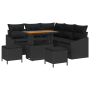 Juego de sofá de jardín de 8 piezas con cojines Ratán Poliéster Negro de , Sofás de exterior - Ref: Foro24-3362654, Precio: 5...