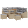 Juego de Sofá de Jardín de 8 Piezas con Cojines Beige de Poliratán Acacia by , Outdoor sofas - Ref: Foro24-3362657, Price: 52...