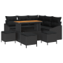 Juego de Sofá de Jardín de 9 Piezas con Cojines Negros de Poliratán Acacia von , Outdoor-Sofas - Ref: Foro24-3362659, Preis: ...