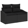 Juego de Sofá de Jardín de 9 Piezas con Cojines Negros de Poliratán Acacia von , Outdoor-Sofas - Ref: Foro24-3362659, Preis: ...