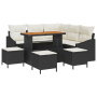 Juego de Sofás de Jardín de 9 Piezas con Cojines Negro Ratán Poli Acacia von , Outdoor-Sofas - Ref: Foro24-3362660, Preis: 55...