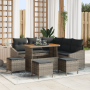 Juego de Sofá de Jardín de 9 Piezas con Cojines Gris Poliratán Acacia by , Outdoor sofas - Ref: Foro24-3362663, Price: 573,29...