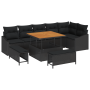 Juego de Sofás de Jardín de 9 Piezas con Cojines Negro Poliratán Acacia by , Outdoor sofas - Ref: Foro24-3362664, Price: 674,...