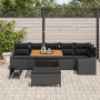Juego de Sofás de Jardín de 9 Piezas con Cojines Negro Poliratán Acacia by , Outdoor sofas - Ref: Foro24-3362664, Price: 674,...