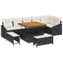 Juego de Sofá de Jardín de 9 Piezas con Cojines Negro Poliratán Acacia by , Outdoor sofas - Ref: Foro24-3362665, Price: 629,7...