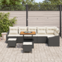 Juego de Sofá de Jardín de 9 Piezas con Cojines Negro Poliratán Acacia von , Outdoor-Sofas - Ref: Foro24-3362670, Preis: 548,...