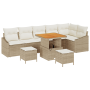 Juego de Sofá de Jardín de 9 Piezas con Cojines Beige Poliratán Acacia by , Outdoor sofas - Ref: Foro24-3362671, Price: 602,5...