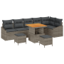 Juego de Sofá de Jardín de 9 Piezas con Cojines Gris Poliratán Acacia by , Outdoor sofas - Ref: Foro24-3362673, Price: 567,95...