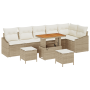 Juego de Sofá de Jardín de 9 Piezas con Cojines Beige Poliratán Acacia by , Outdoor sofas - Ref: Foro24-3362676, Price: 589,8...