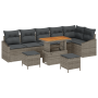 Juego de Sofá de Jardín de 9 Piezas con Cojines Gris Poliratán Acacia by , Outdoor sofas - Ref: Foro24-3362678, Price: 556,66...