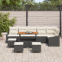 Set de Sofá de Jardín de 10 Piezas con Cojines Negro Poliratán Acacia von , Outdoor-Sofas - Ref: Foro24-3362680, Preis: 593,0...