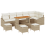 Juego de sofá de jardín de 10 piezas con cojines Beige Poliratán Acacia von , Outdoor-Sofas - Ref: Foro24-3362681, Preis: 650...