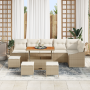 Juego de sofá de jardín de 10 piezas con cojines Beige Poliratán Acacia von , Outdoor-Sofas - Ref: Foro24-3362681, Preis: 650...