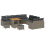 Juego de Sofá de Jardín de 13 Piezas con Cojines Gris Ratán Resistente Acacia von , Outdoor-Sofas - Ref: Foro24-3362713, Prei...