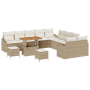 Juego de Sofá de Jardín de 13 Piezas con Cojines Beige Ratán Poli Acacia von , Outdoor-Sofas - Ref: Foro24-3362716, Preis: 88...