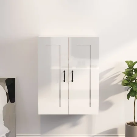 Glossy white hanging wall cabinet 69.5x32.5x90 cm by vidaXL, Sideboards - Ref: Foro24-812309, Price: 82,15 €, Discount: %
