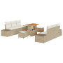 Set de Sofá de Jardín de 9 Piezas con Cojines Beige de Ratán Poliéster Acacia by , Outdoor sofas - Ref: Foro24-3362741, Price...